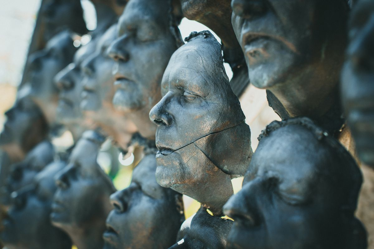 Cracked Face Art Sculpture