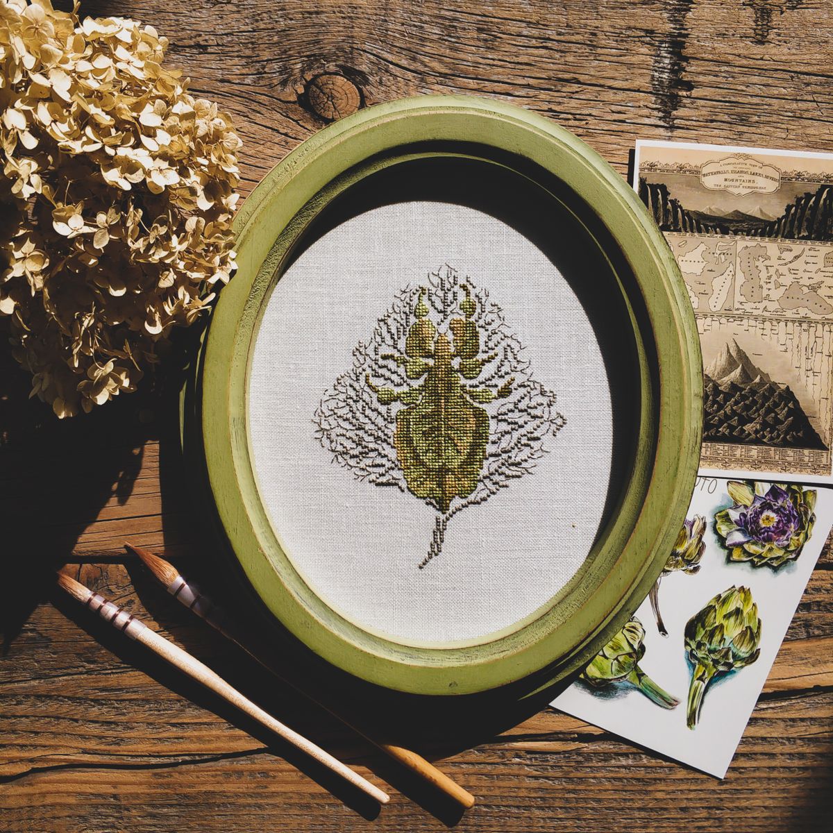 Floral Cross-Stitch Wall Art